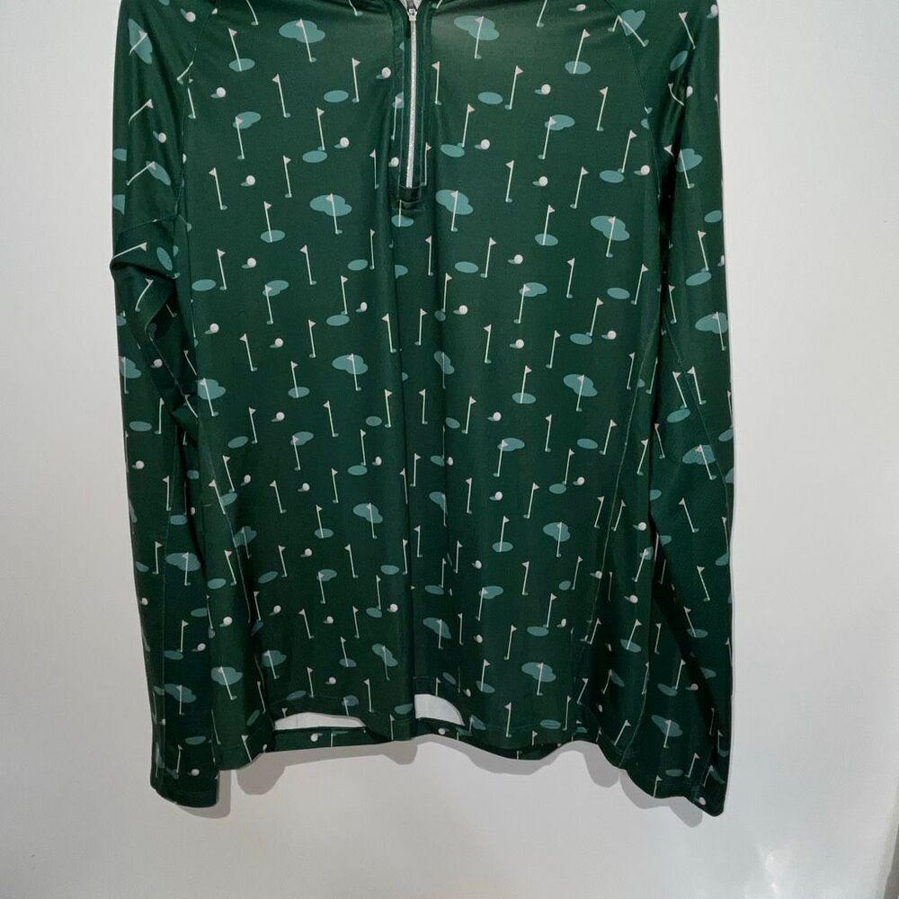 Lady Hagen‎ Women's Quarter Zip Golf Long Sleeve Athletic Shirt Green Medium